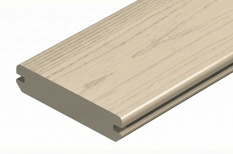 AmeriDex Khaki cellular PVC deck board color sample