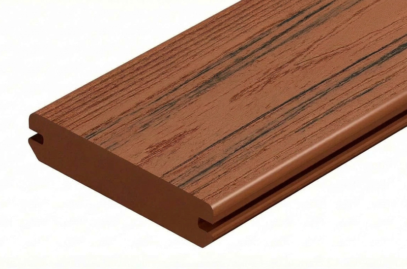 AmeriDex Redwood cellular PVC deck board color sample